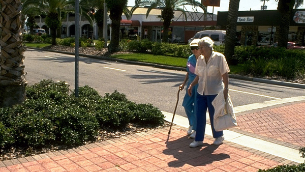 adults crossing street