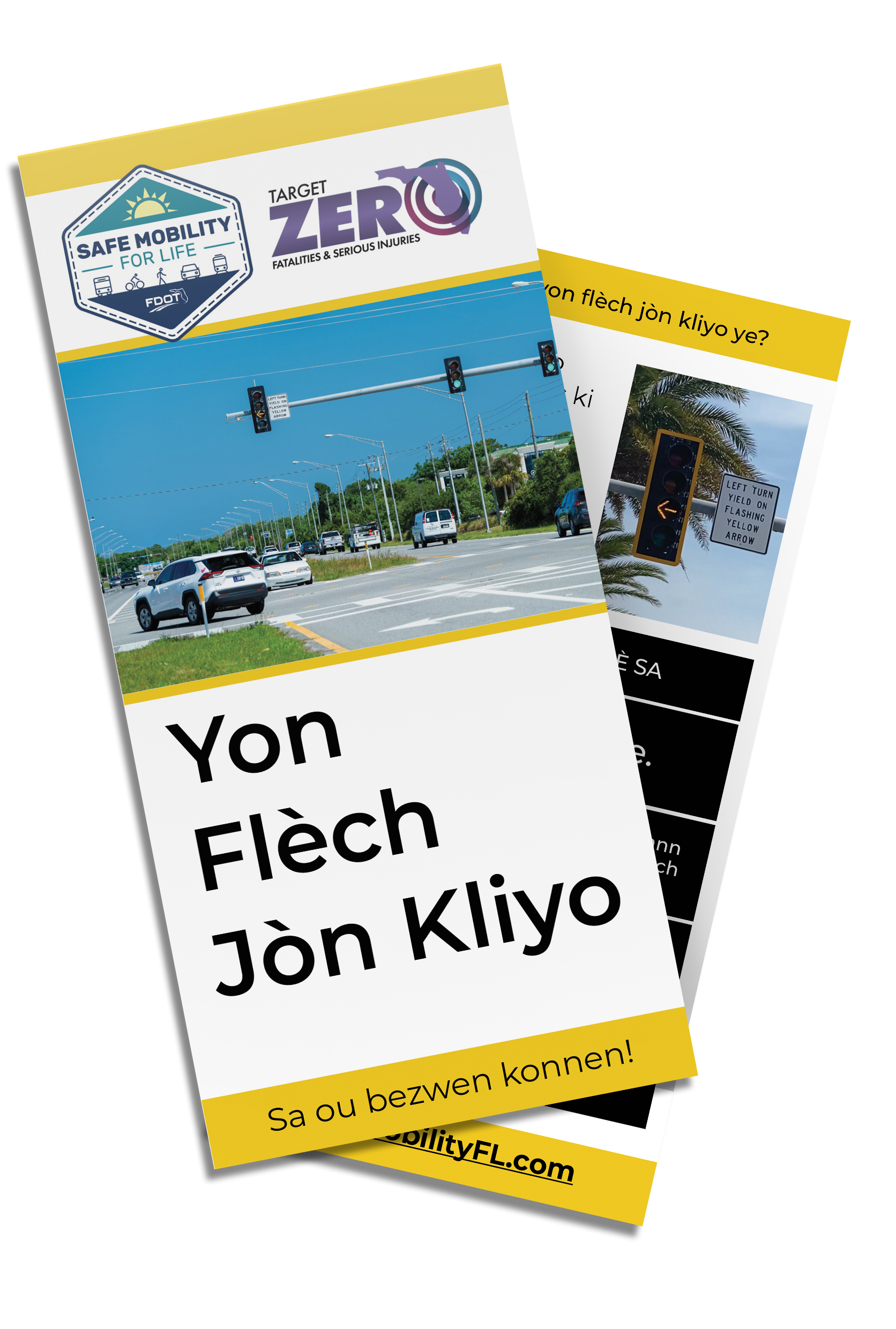 Esta tarjeta de consejos les enseña a los conductores Cómo navegar con seguridad y confianza en una rotonda.