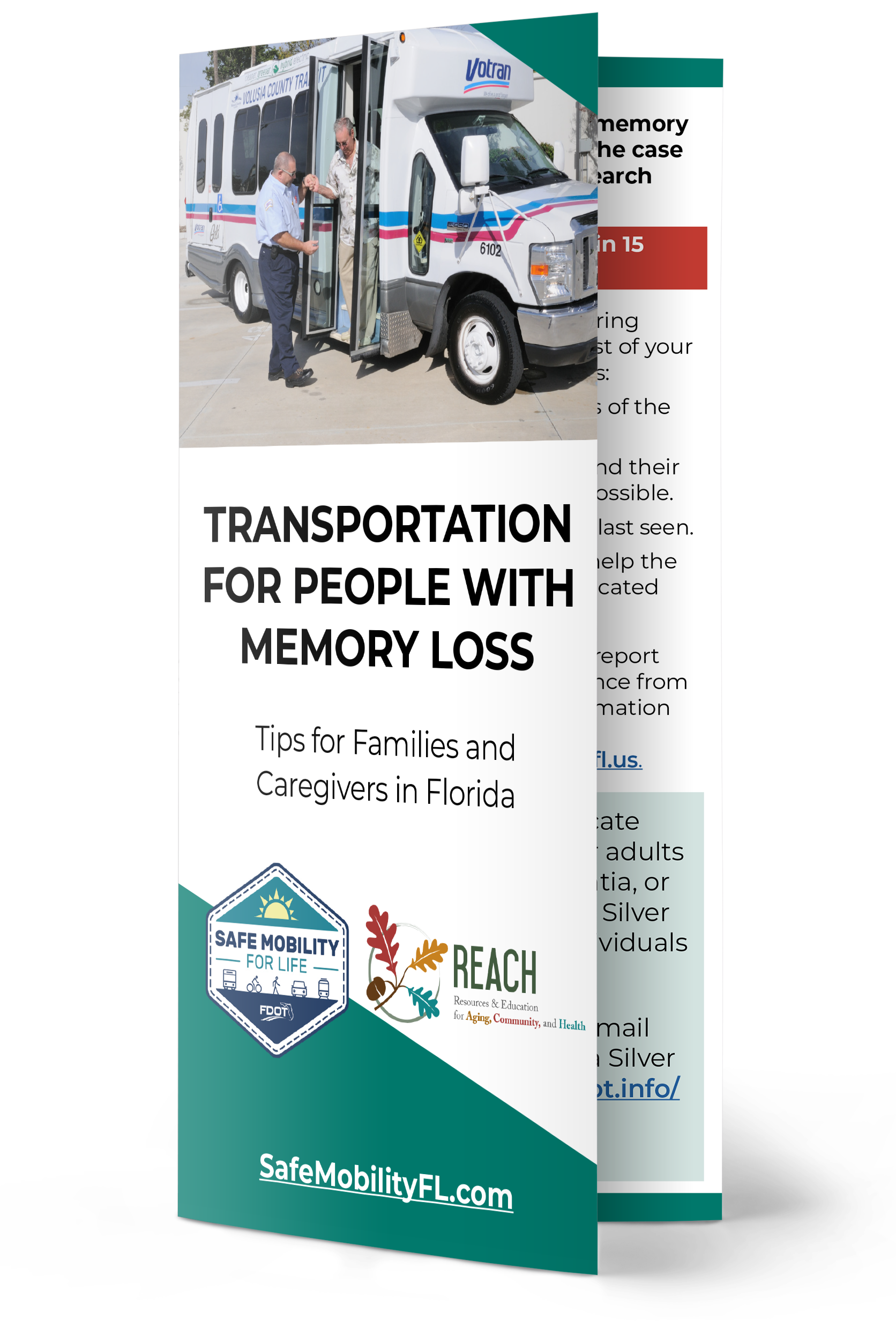 This brochure provides tips and resources for family members and caregivers of people with memory loss on how to use transportation services.