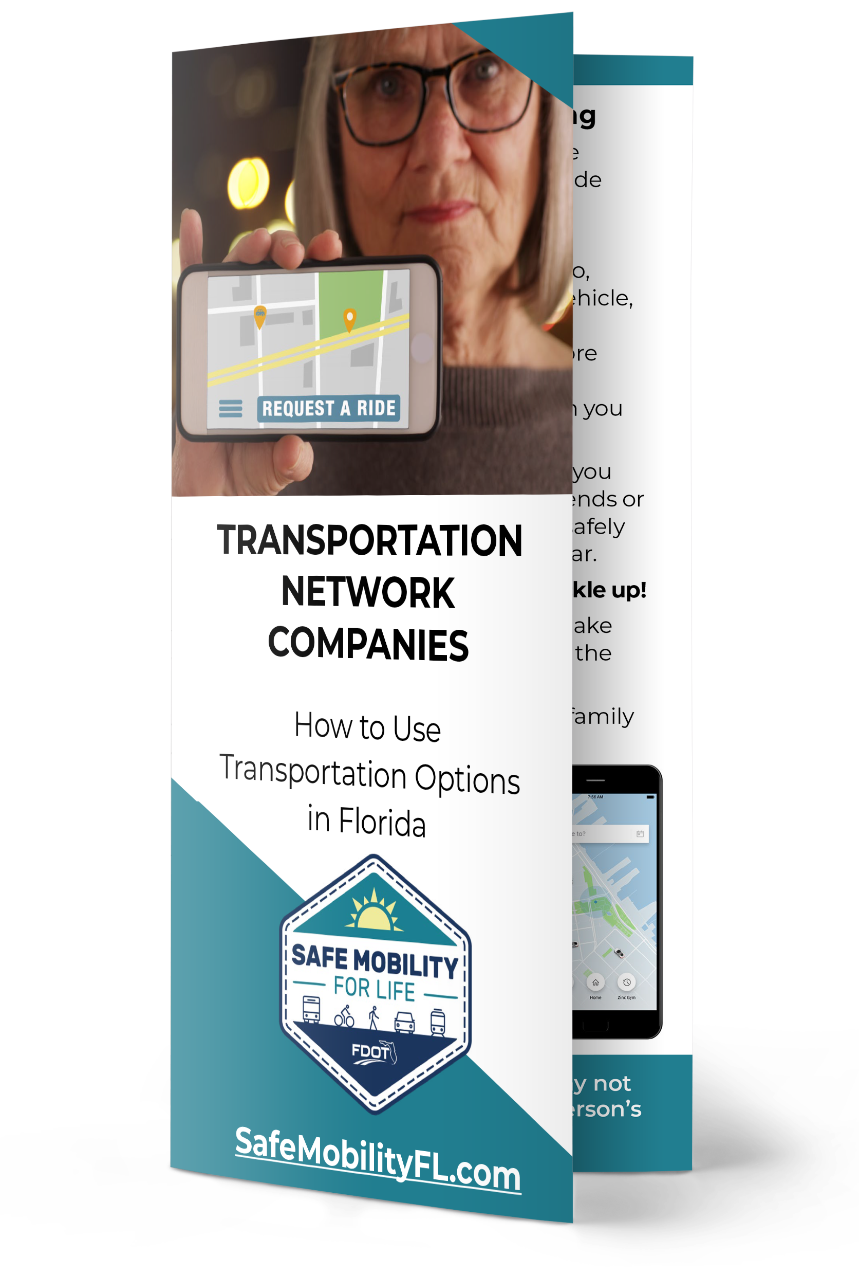 This brochure explains what a Transportation Network Company is and how to access a ride safely.