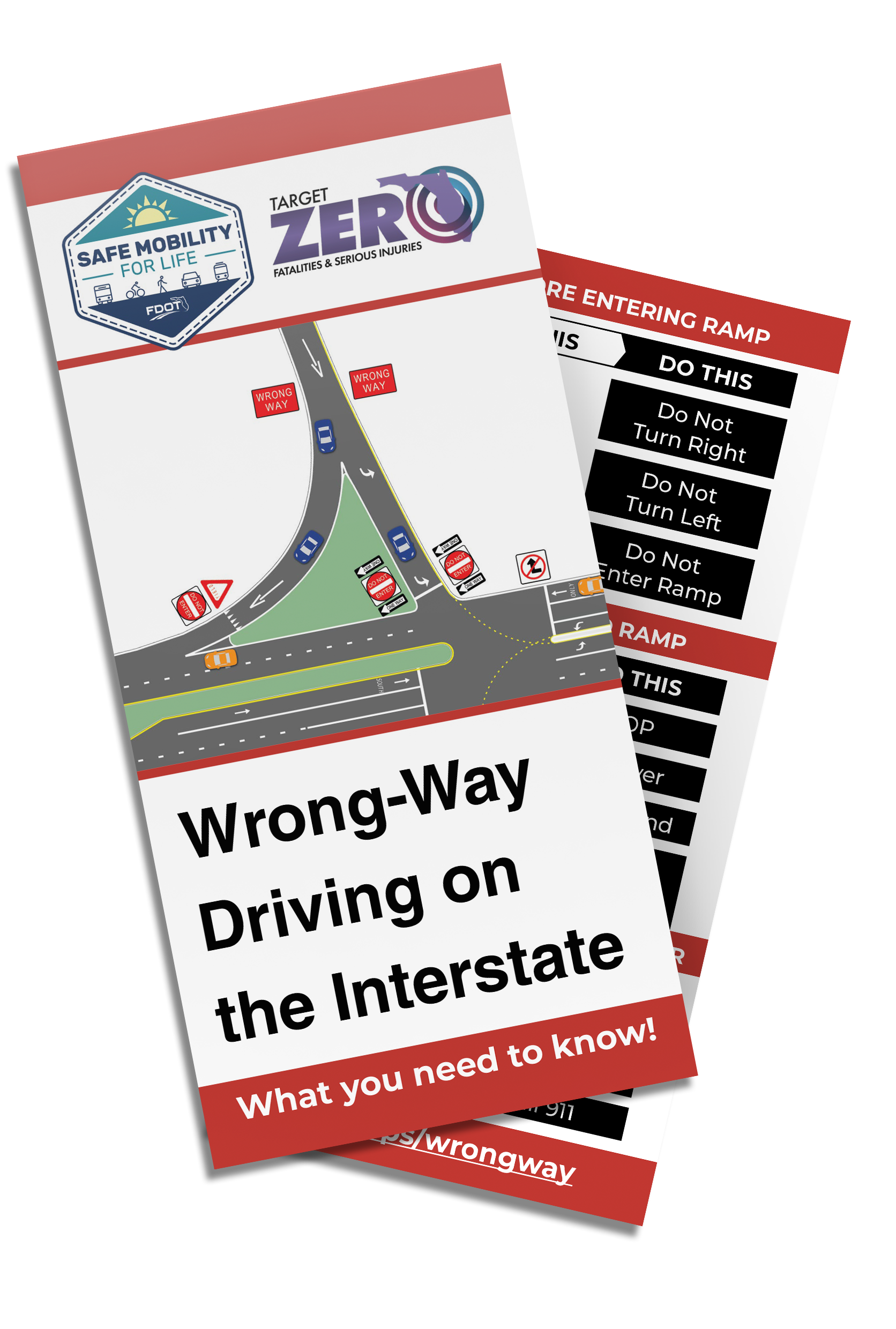 This tip card identifies signs that indicate one-way ramps and what drivers should do if they accidentally enter a ramp or see a wrong-way driver.