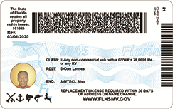 Back of Florida driver license